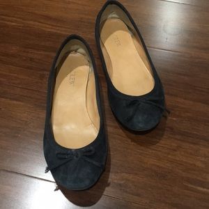 Black suede ballet flats